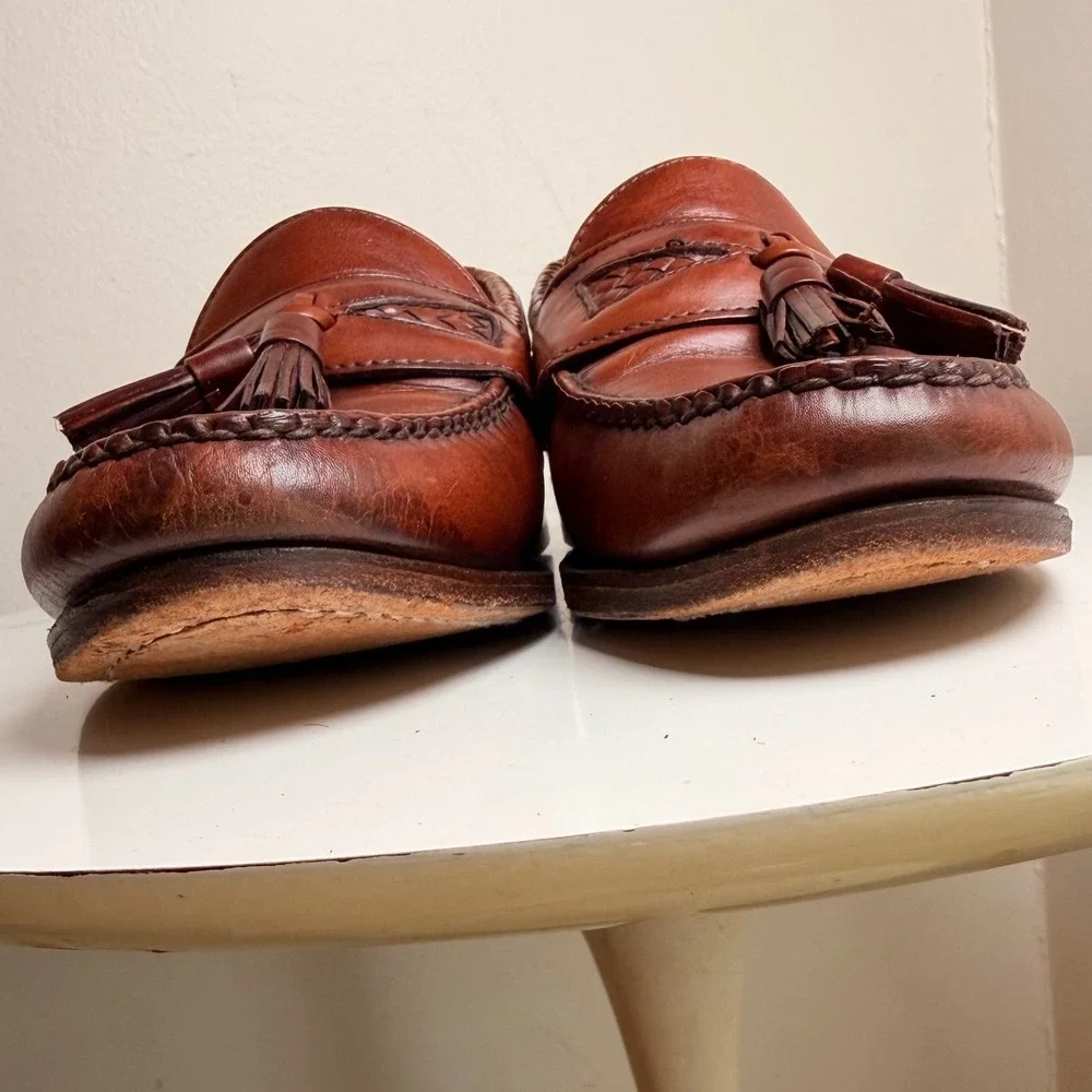 Allen Edmonds Maxfield Tassel Loafers Brown Leather Made USA Men’s 8.5D